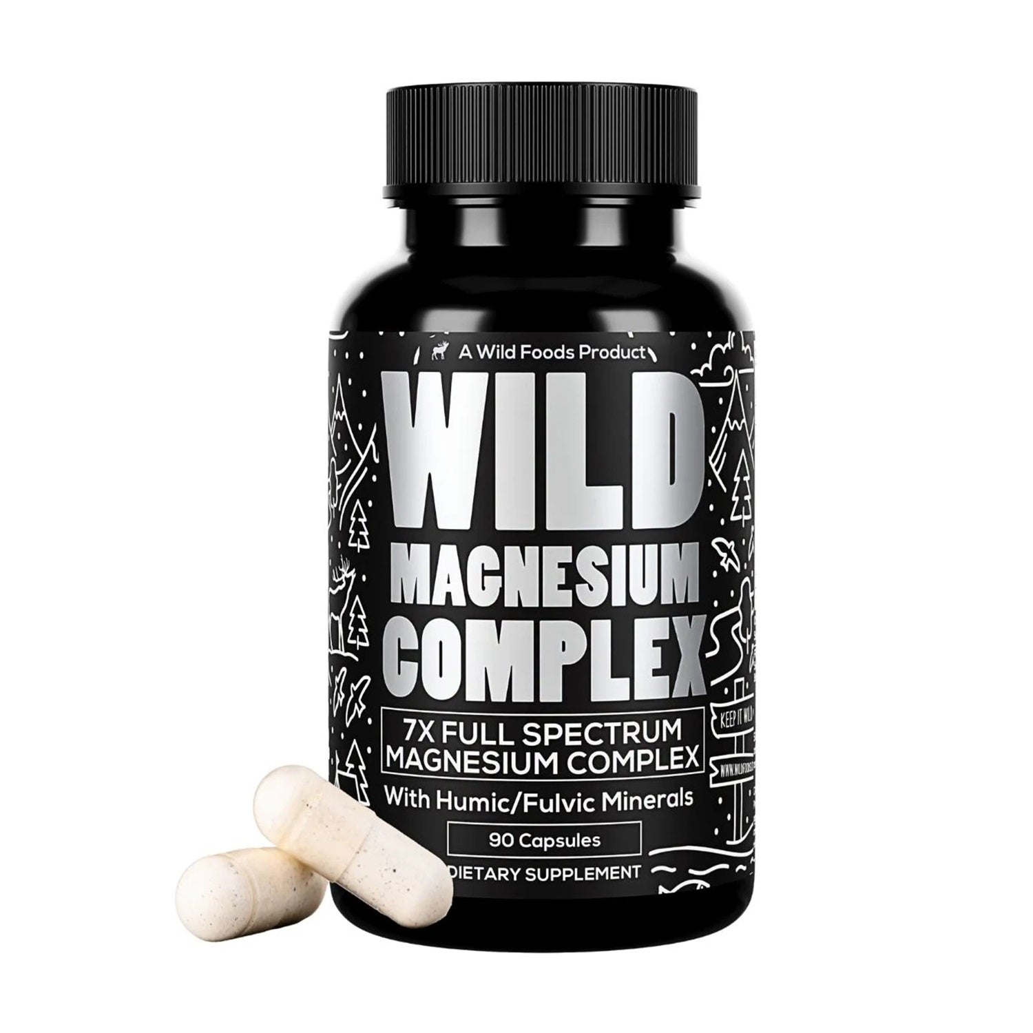 Wild Magnesium Complex - 7x Highly Bioavailable Forms - Over 450 mg of Elemental Magnesium by Wild Foods