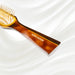 108G KOH-I-NOOR Jaspe rectangular hairbrush with brown tortoiseshell acetate handle, and gold pins; KOH-I-NOOR's gold logo stamped on the handle