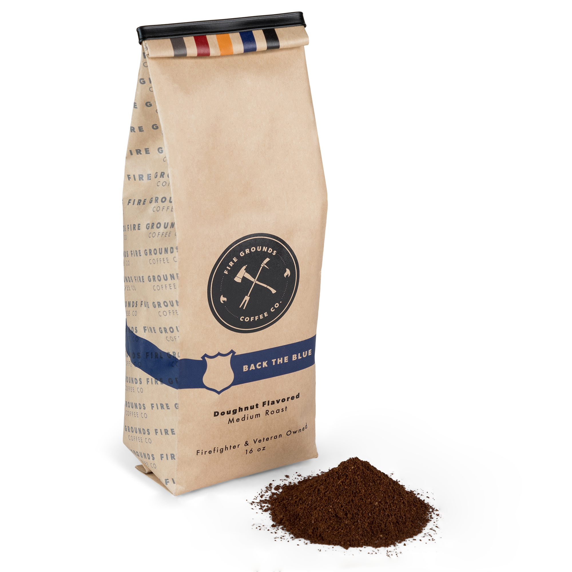 BACK THE BLUE (DOUGHNUT FLAVORED MEDIUM ROAST) by fire grounds coffee company