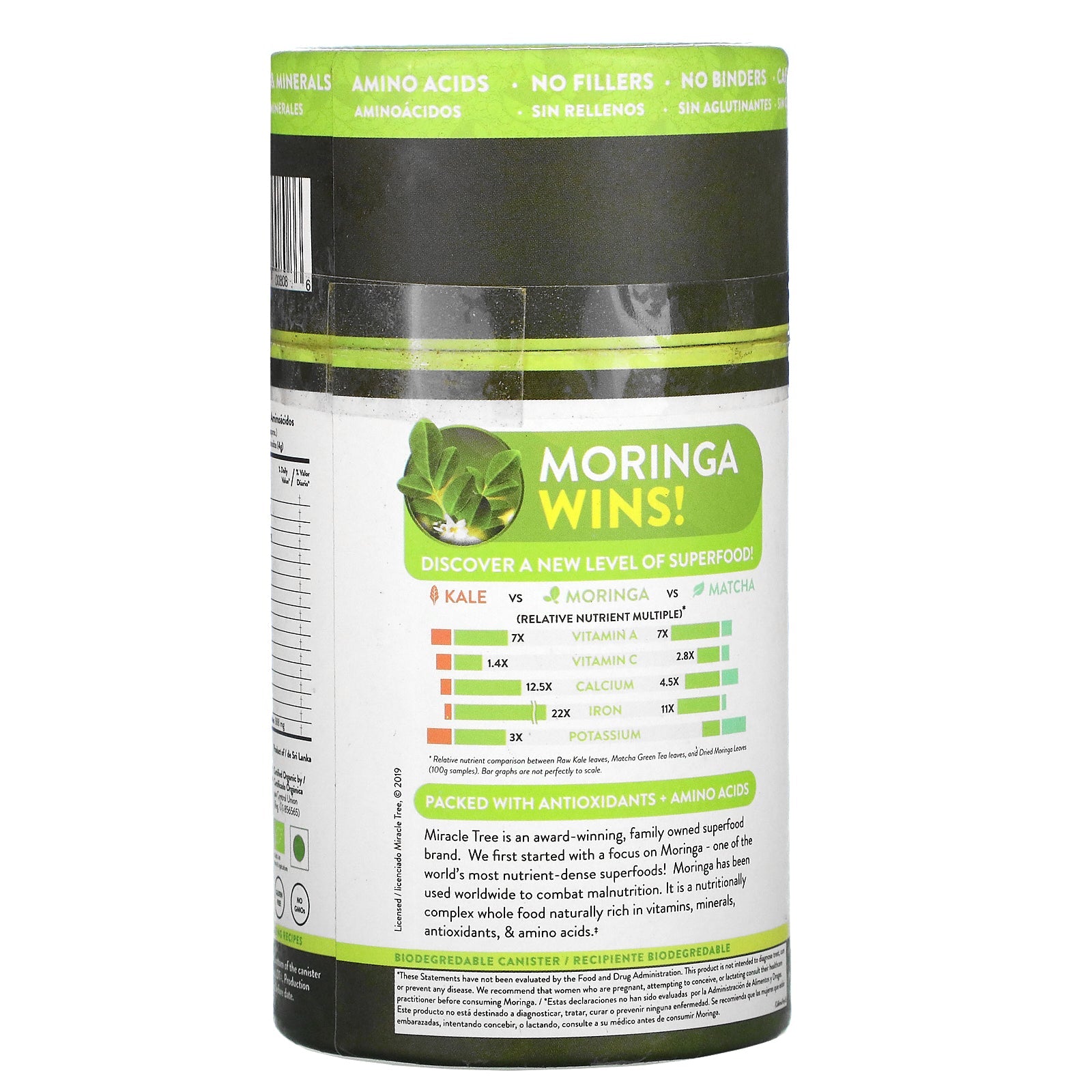 100% Organic Moringa Canister by Miracle Tree