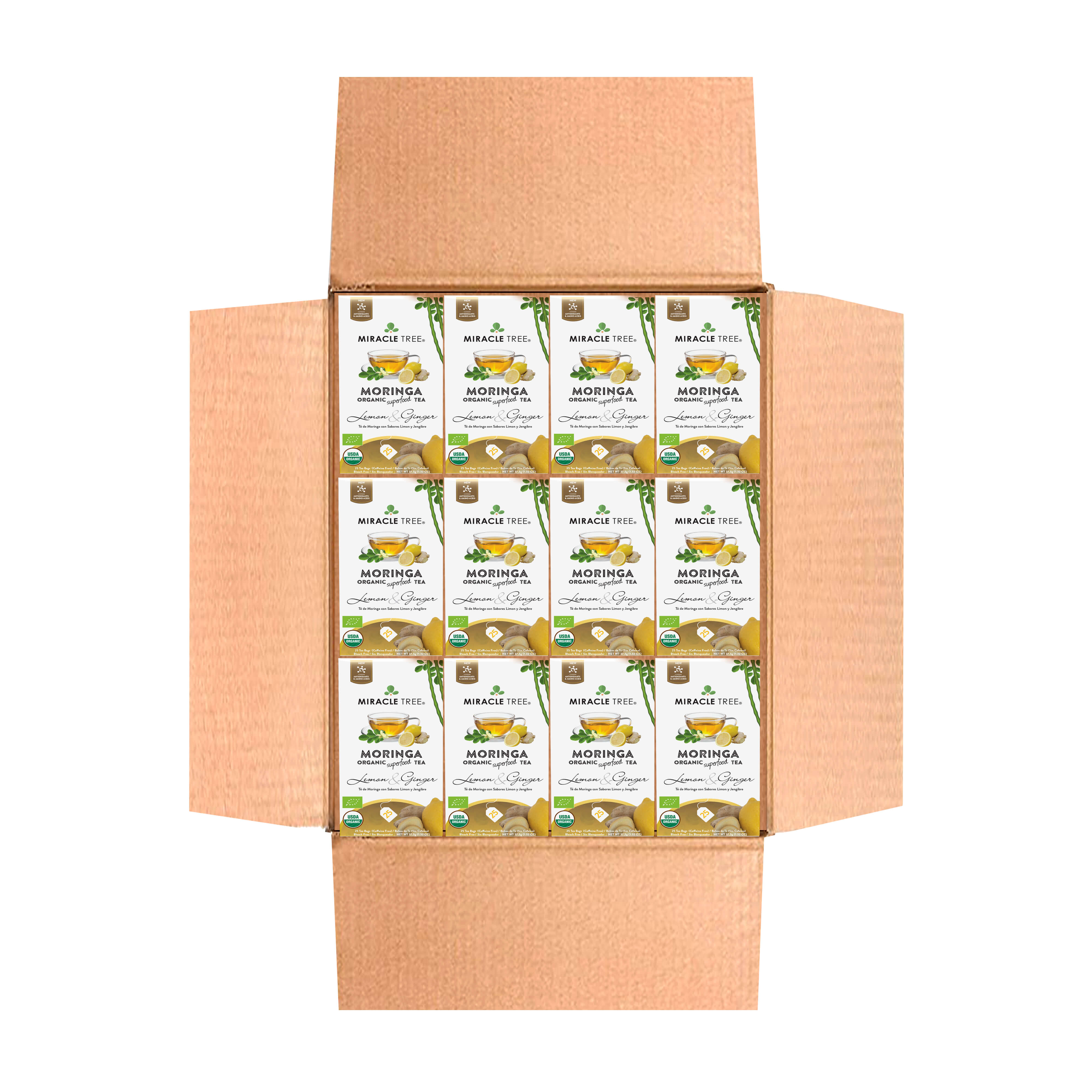 Organic Moringa Tea, Lemon & Ginger by Miracle Tree