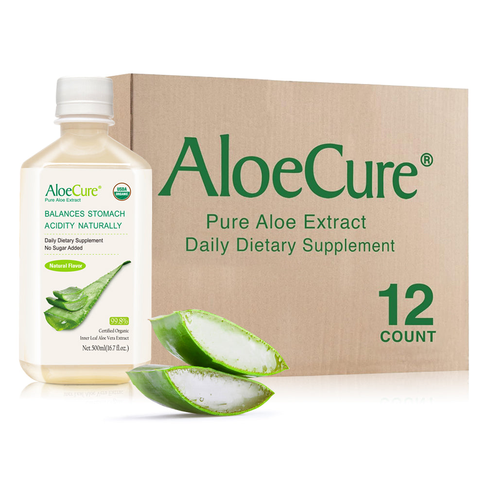 Pure Aloe Vera Juice Natural Flavor - USDA Certified Organic by AloeCure