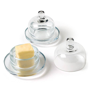  2Pc Sm Butterdish W/Dome-3"H-402 Abbott Perfumarie