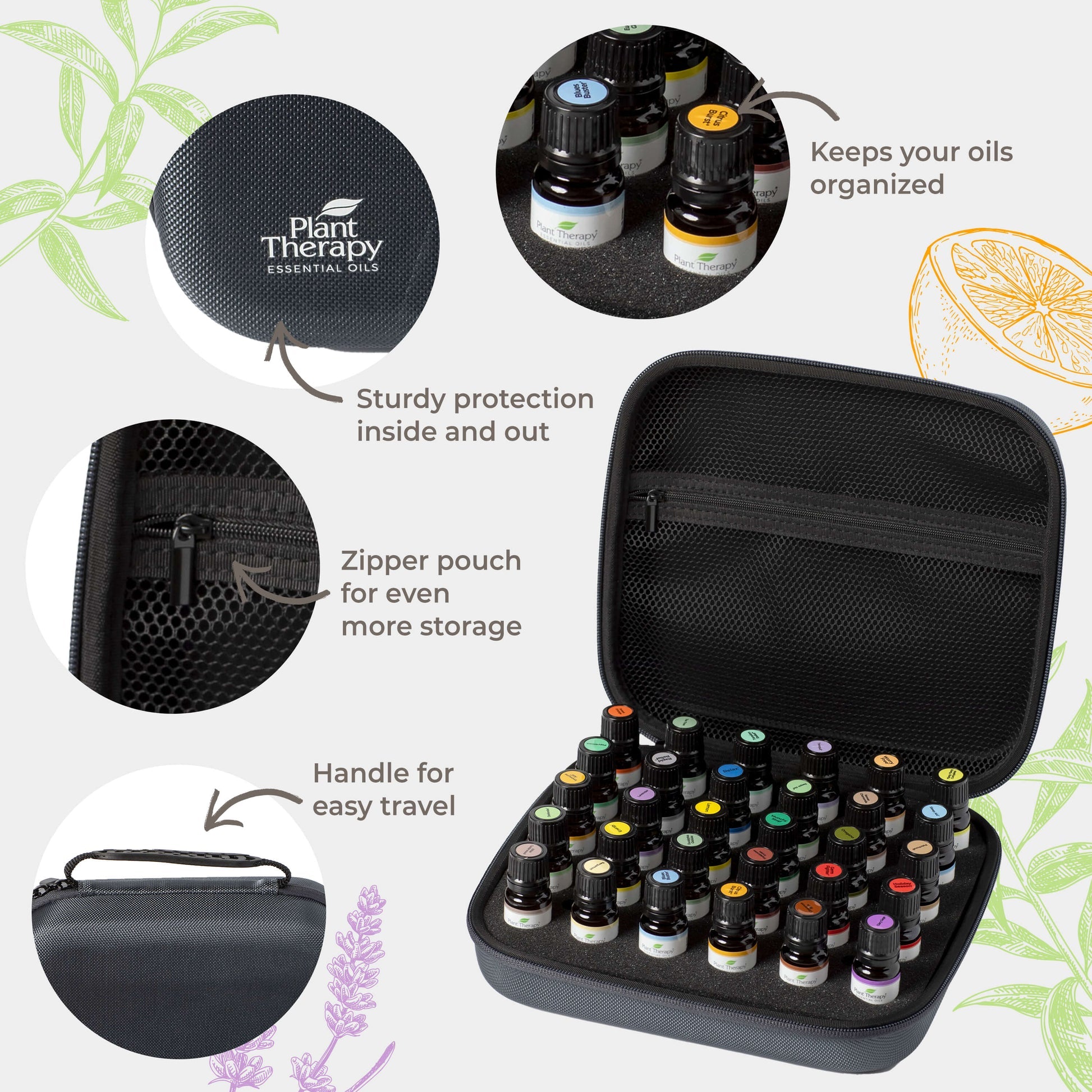  15 & 15 Essential Oil Set with Carrying Case Plant Therapy Perfumarie