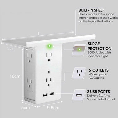  Executive Shelf Multi Charge Wall Outlet by VistaShops VistaShops Perfumarie