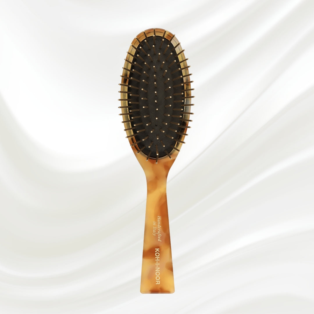 Luxury Pneumatic Hair Brush with Gold Plated Metal Pins - Honey by KOH-I-NOOR Beauty USA
