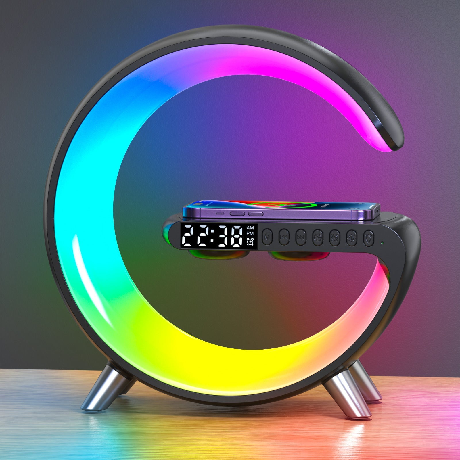  Mooncave Light Wireless Charger And Speaker With Clock by VistaShops VistaShops Perfumarie