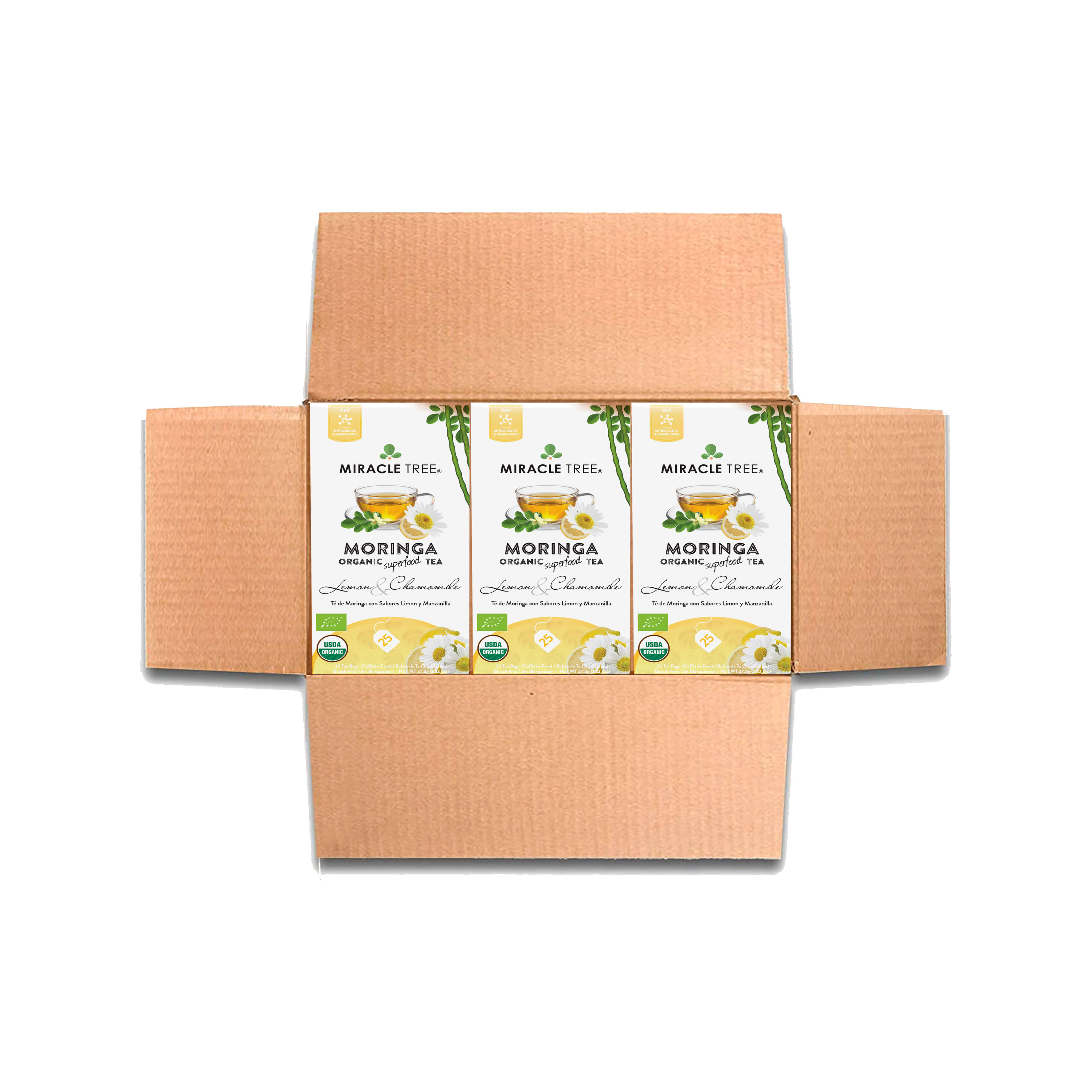 Organic Moringa Tea, Lemon & Chamomile by Miracle Tree