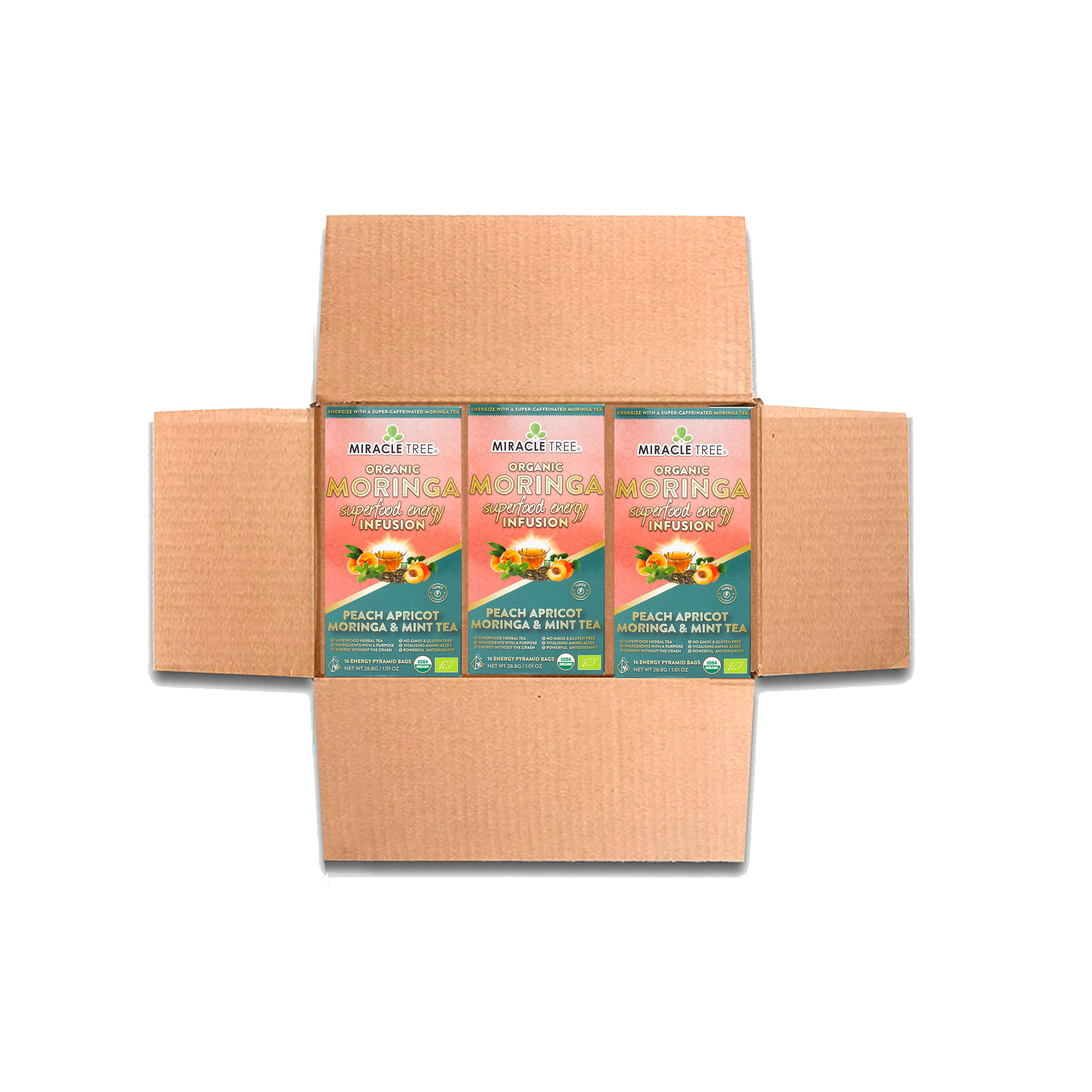 Moringa Energy Tea, Peach Mint Apricot by Miracle Tree