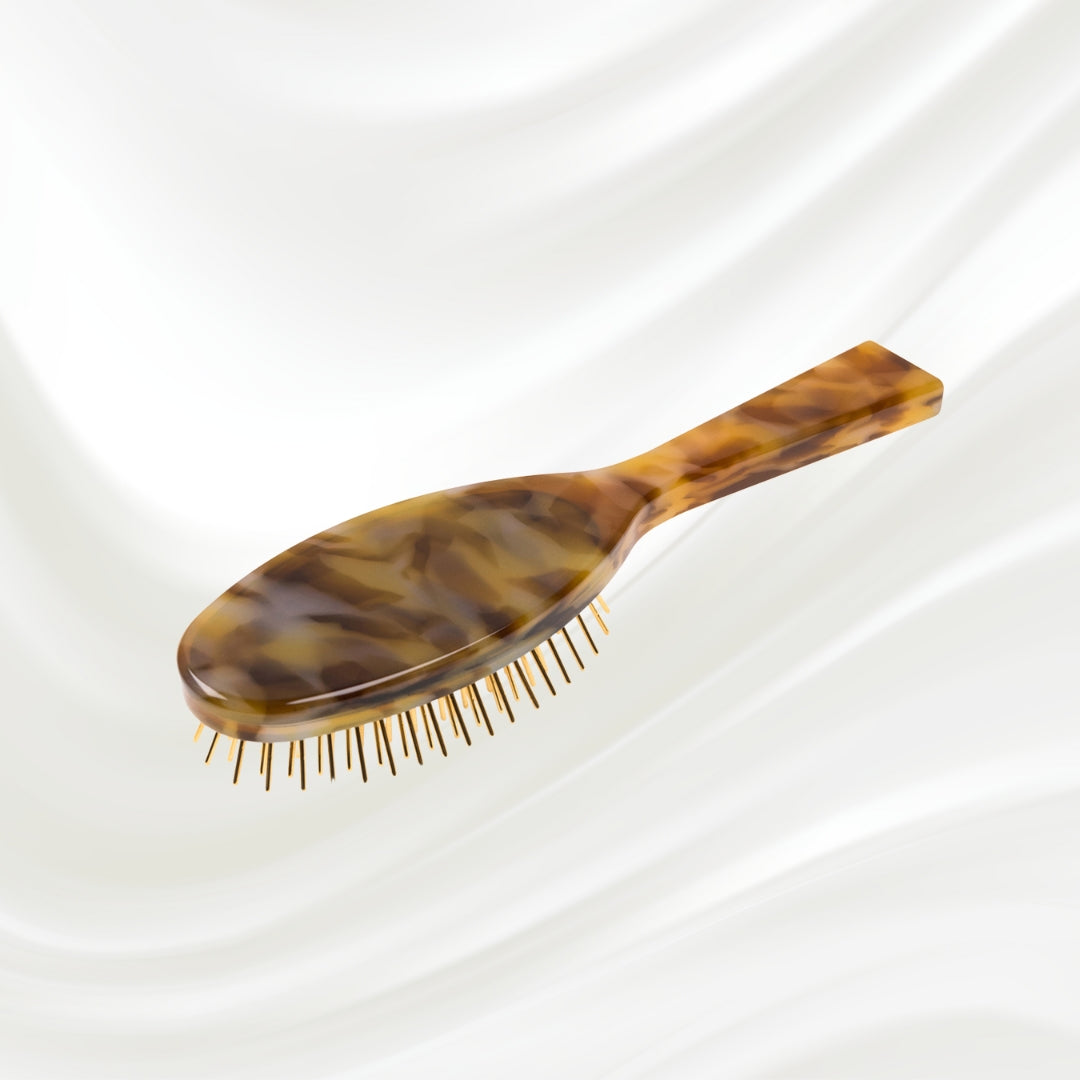 Luxury Pneumatic Hair Brush with Gold Plated Metal Pins - Honey by KOH-I-NOOR Beauty USA