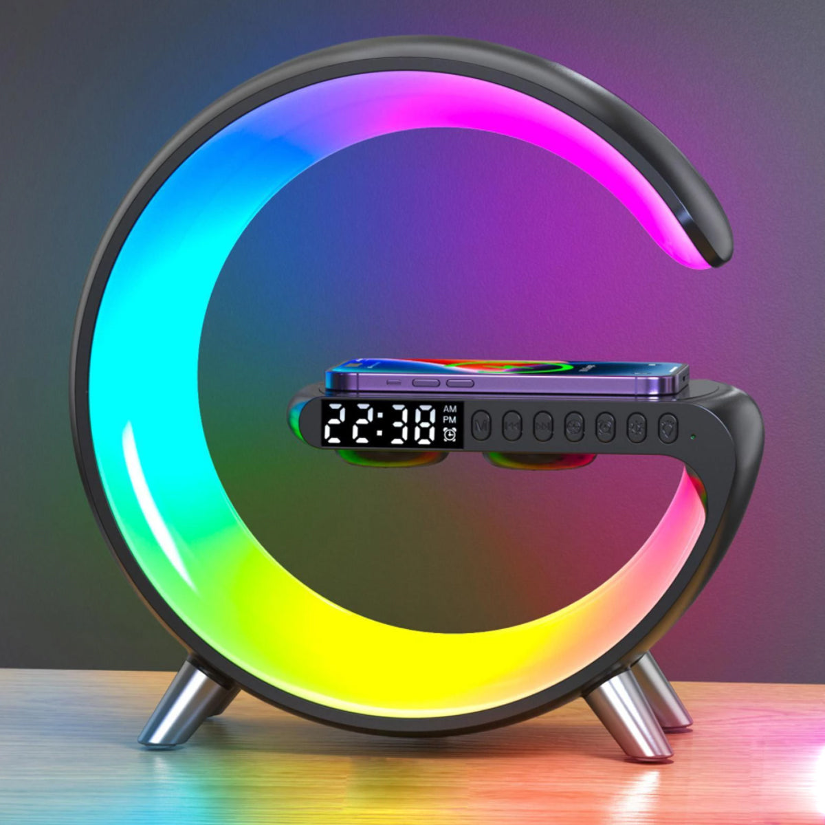  Mooncave Light Wireless Charger And Speaker With Clock by VistaShops VistaShops Perfumarie