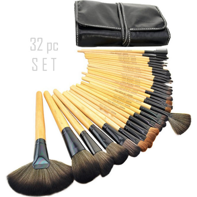  Sculptor 32 Piece High Quality Wooden Makeup Brush Set by VistaShops VistaShops Perfumarie