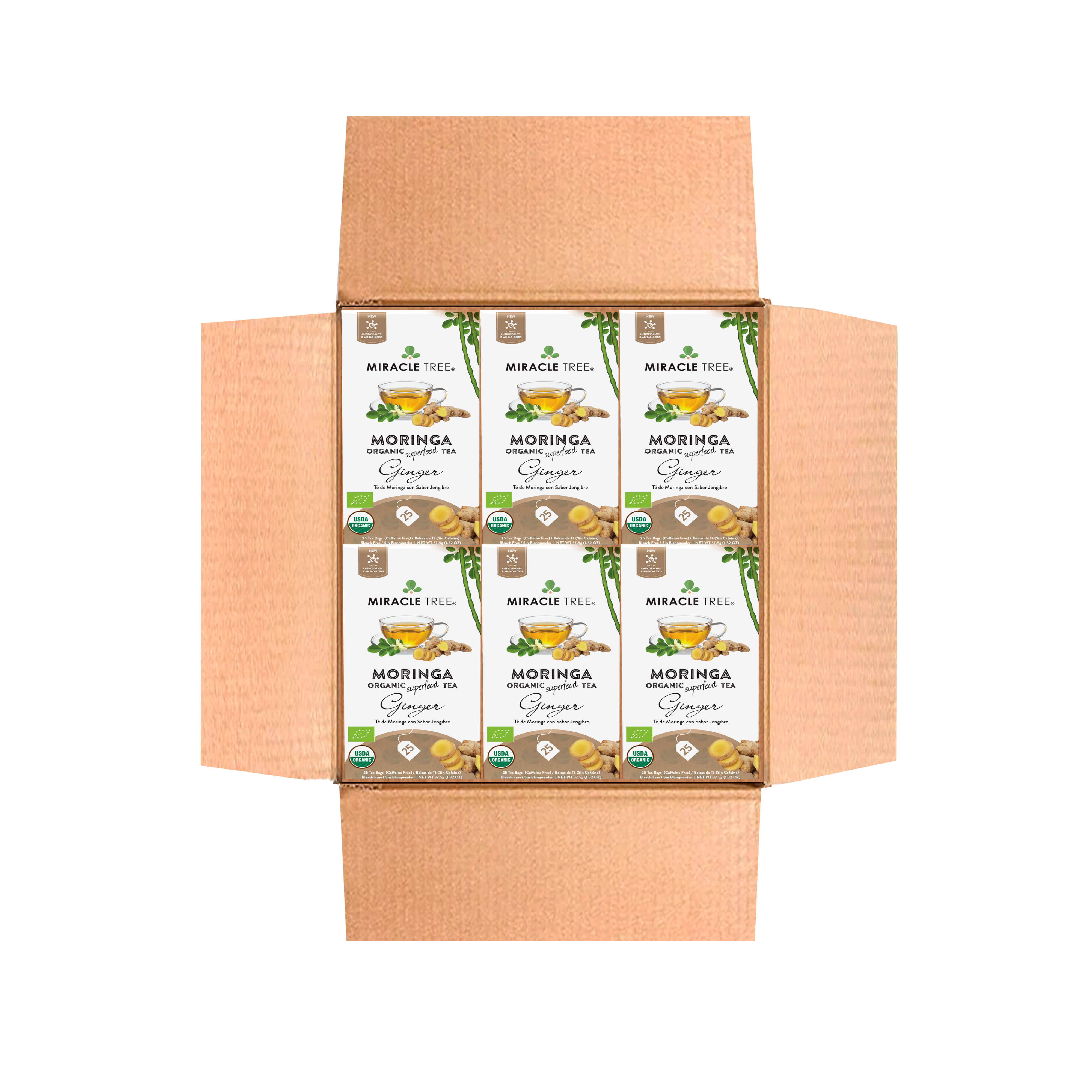 Organic Moringa Tea, Ginger by Miracle Tree