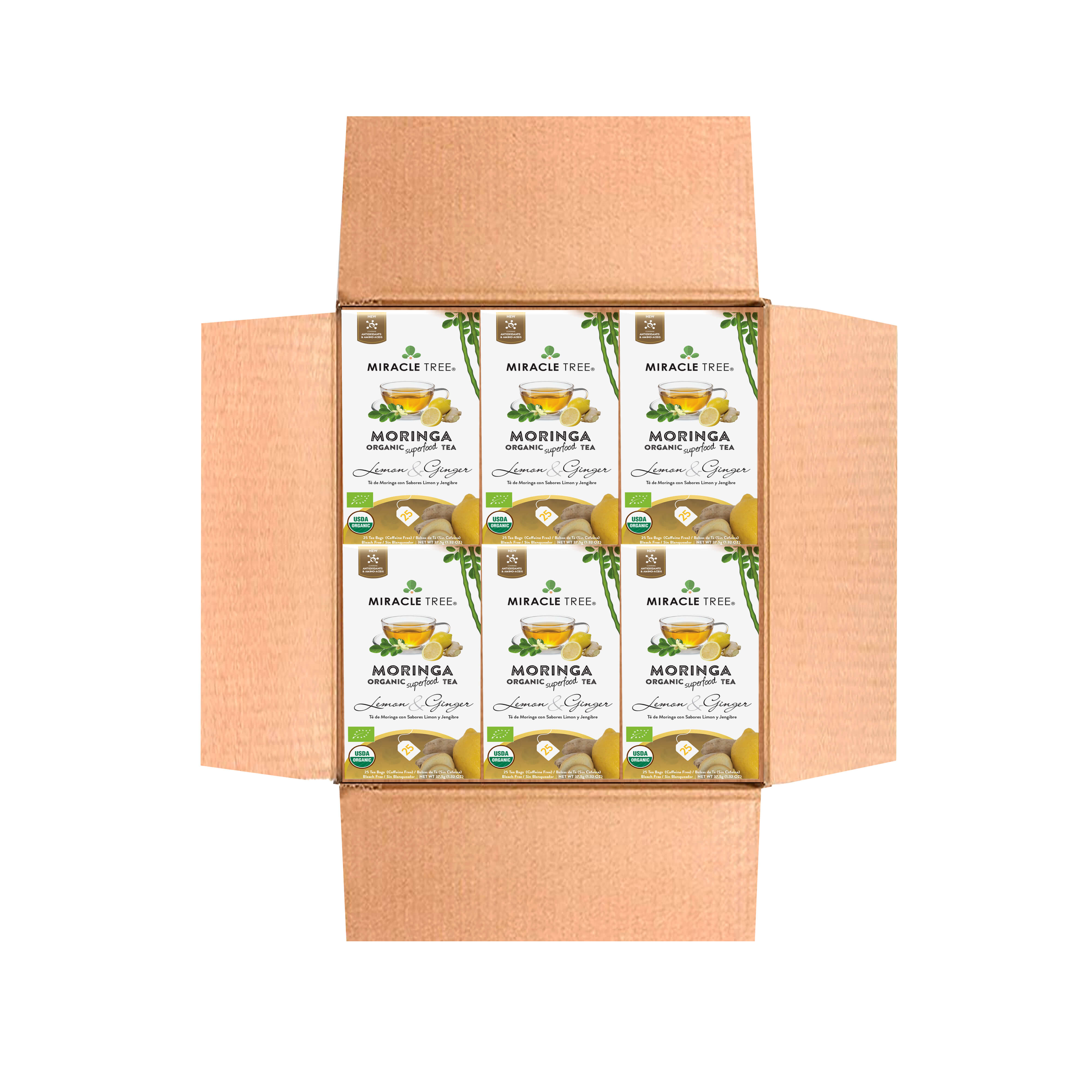 Organic Moringa Tea, Lemon & Ginger by Miracle Tree