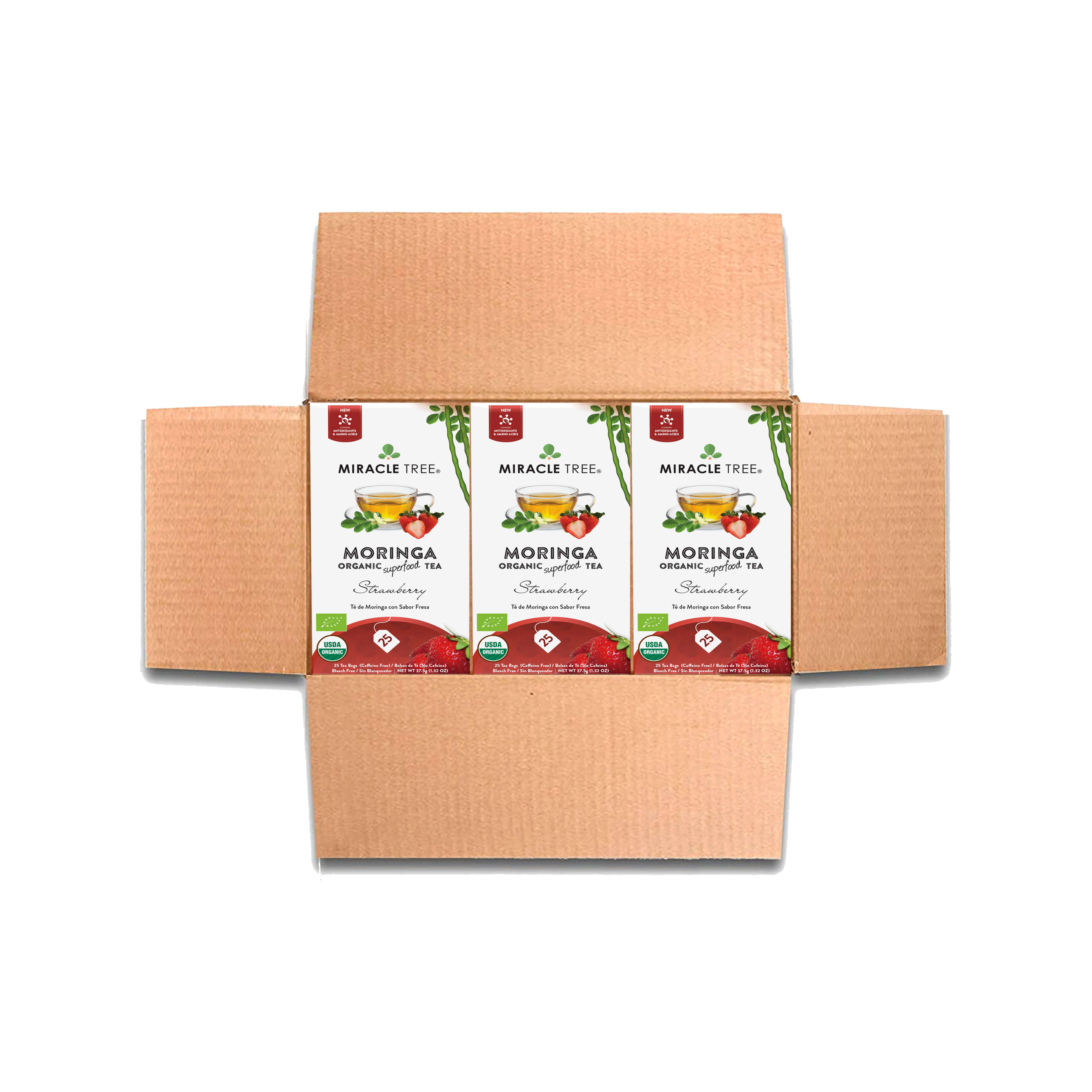 Organic Moringa Tea, Strawberry by Miracle Tree