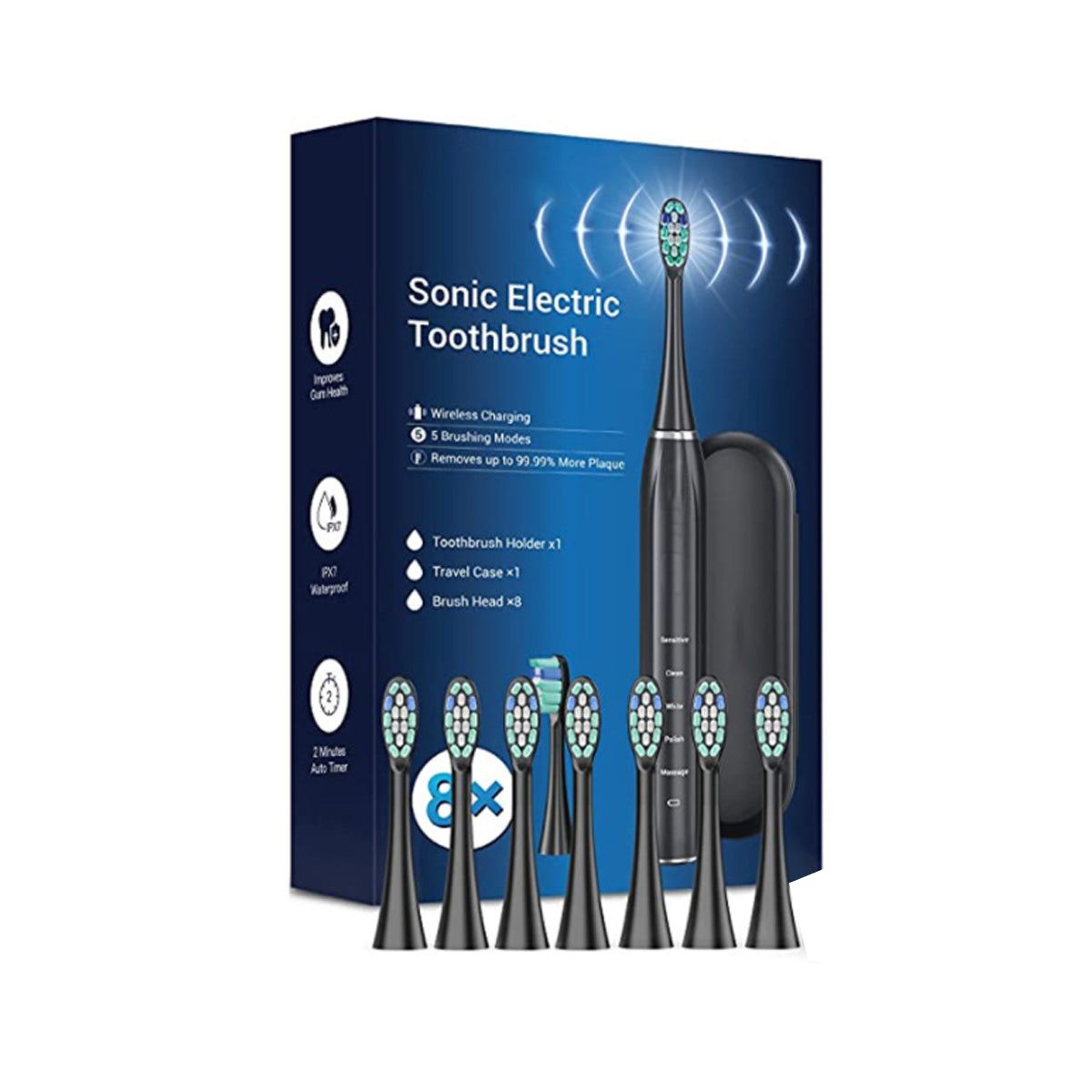  Smart Sonic Dental Care Toothbrush With 8 Brush Heads by VistaShops VistaShops Perfumarie