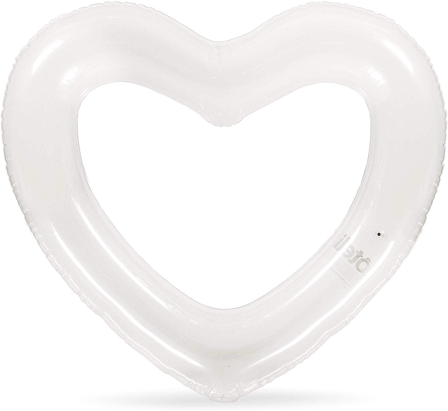 Clear heart pool float on white background