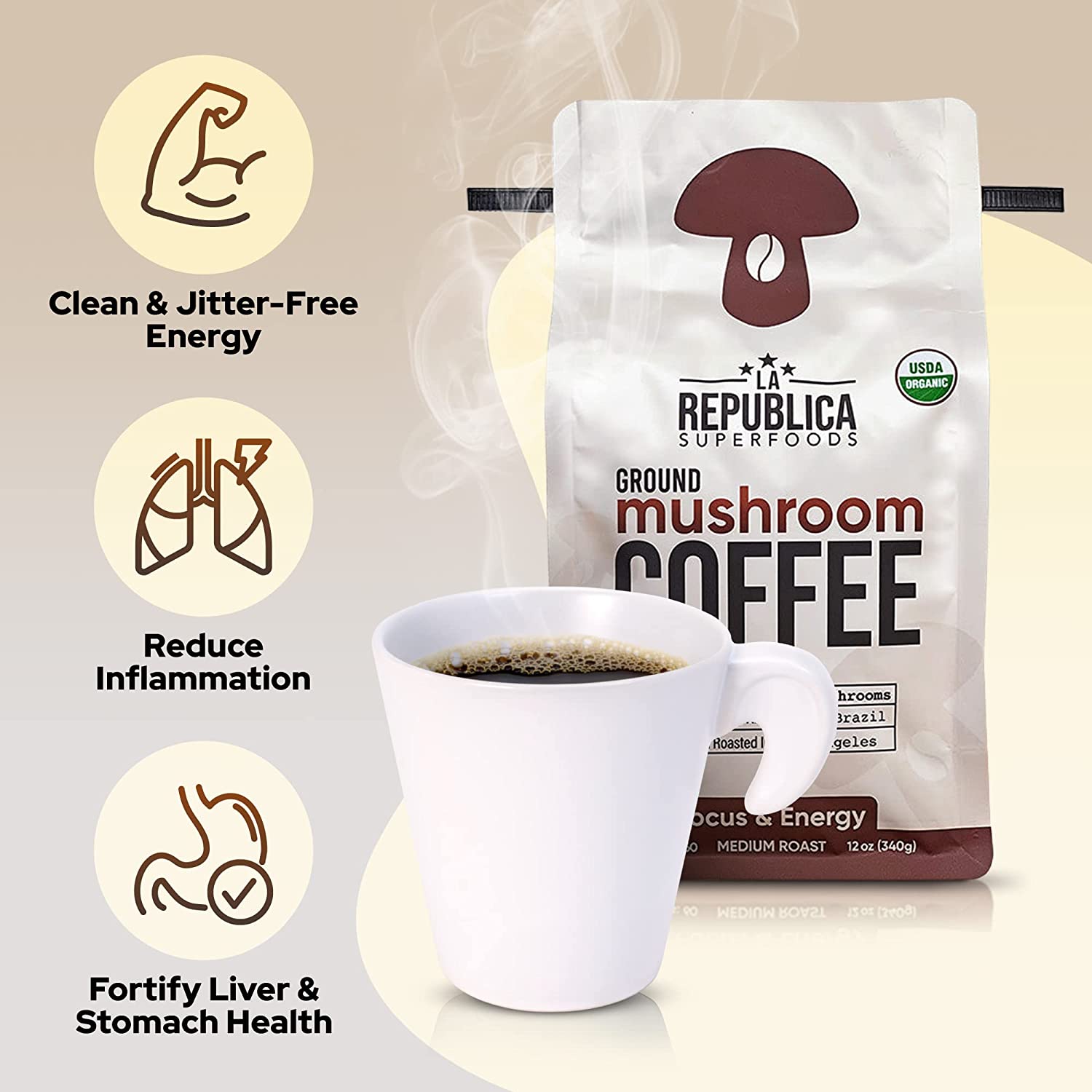 Brazilian Ground Mushroom Coffee by La Republica Superfoods