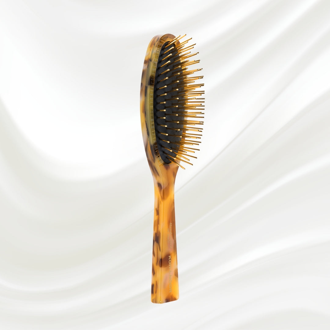 Luxury Pneumatic Hair Brush with Gold Plated Metal Pins - Honey by KOH-I-NOOR Beauty USA