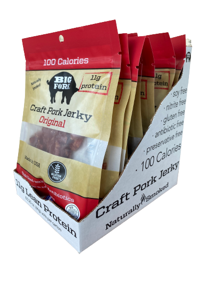 Craft Pork Jerky - 1 Case (8 X 2.25 oz. packs) by Big Fork Brands