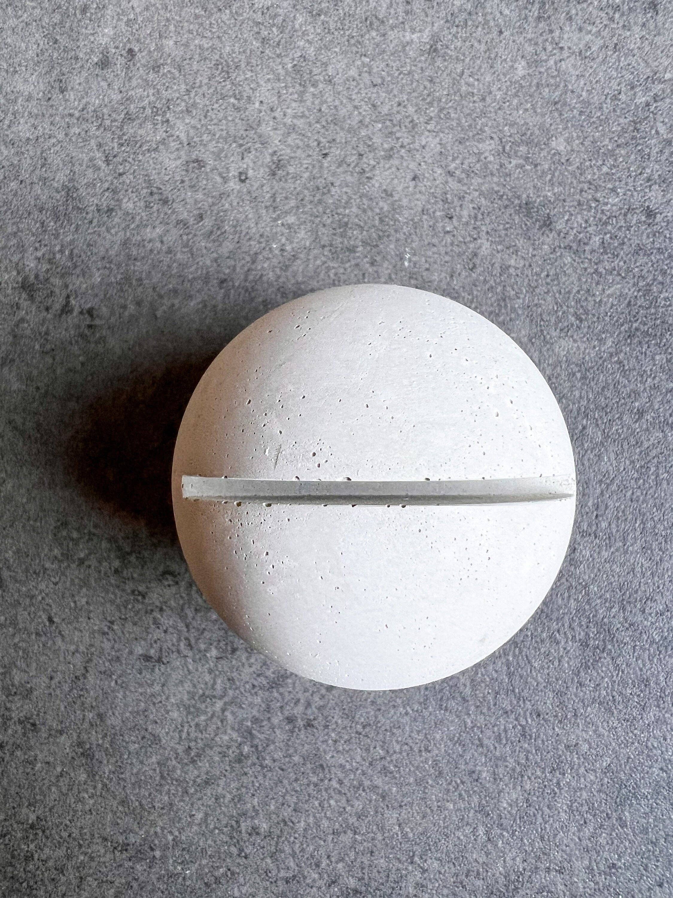 Minimal Loot Design - Sphere Concrete Business Card Holder, Round Cement Card Stand, Desk Organizer, Industrial Office Decor, Desk Accessories, Office Gifts, Ball: Cement Gray