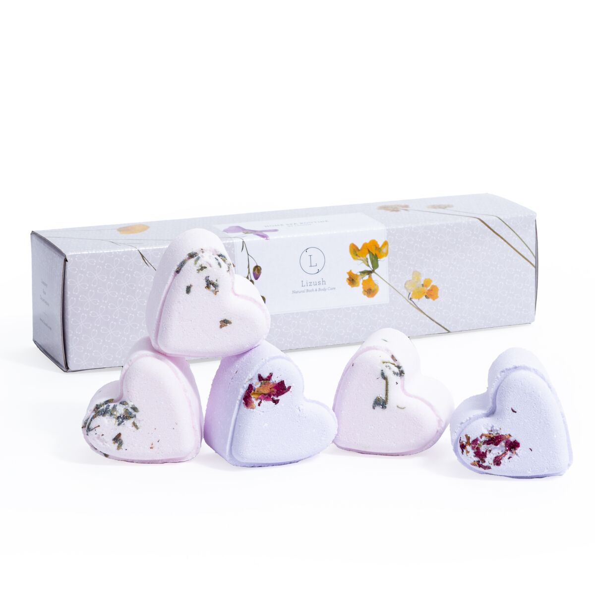 Set of 5 Heart Shaped Shower Steamers Package  - in a Gift Box - Can be personalized by Lizush