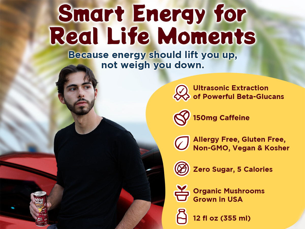 Mushroom Energy Drink 12 Pack - Black Cherry by Melting Forest