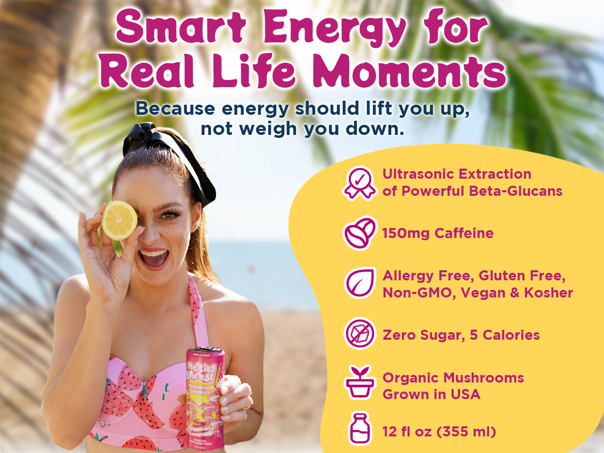 Mushroom Energy Drink 12 Pack - Strawberry Lemonade by Melting Forest