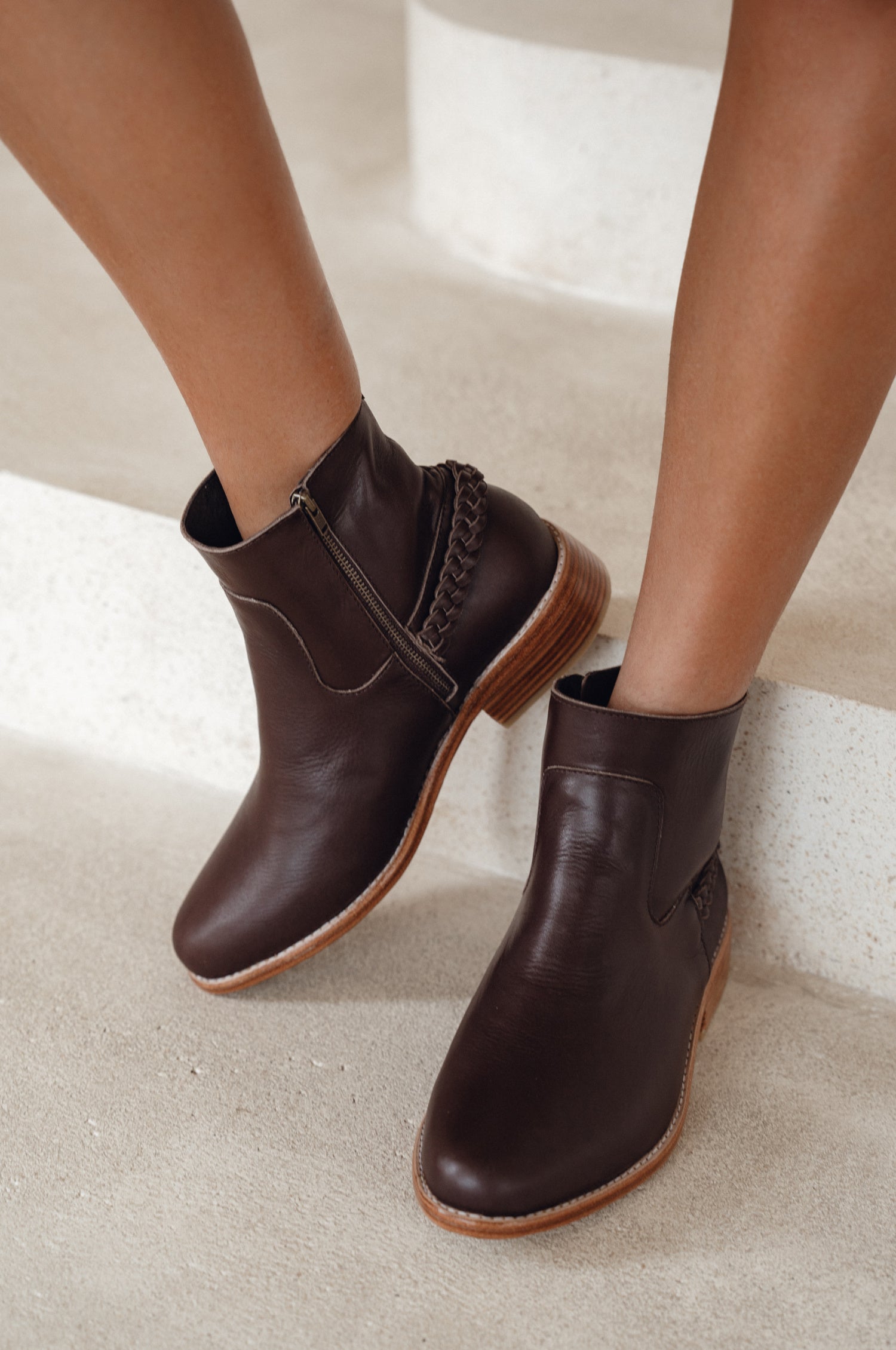 Alexa Ankle Leather Boots by Bali ELF