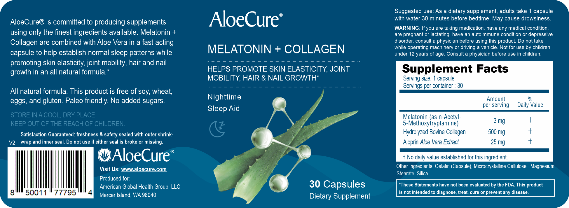 Melatonin + Collagen Sleep Support by AloeCure