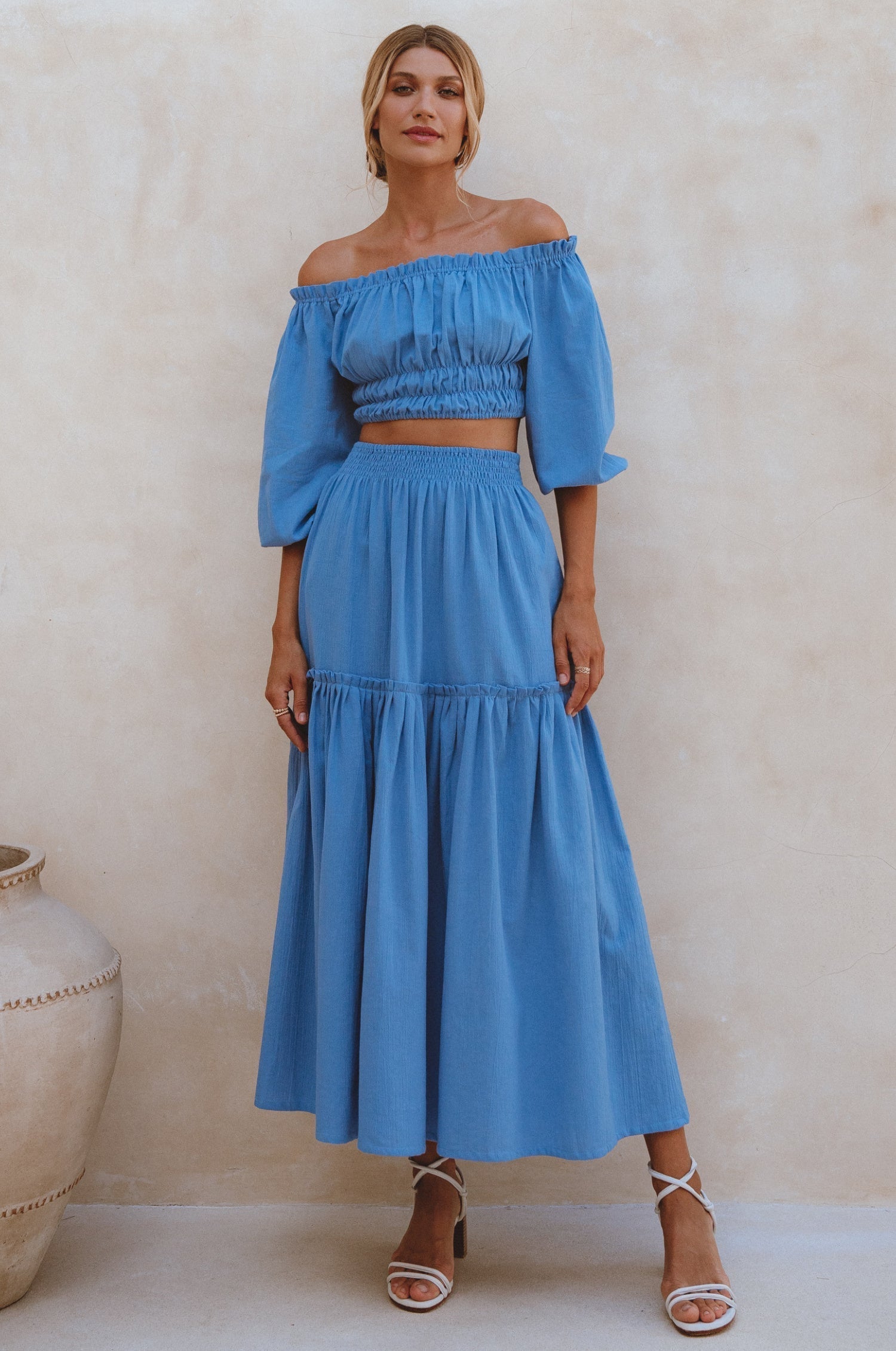 Annabelle Boho Linen Maxi Skirt by Bali ELF