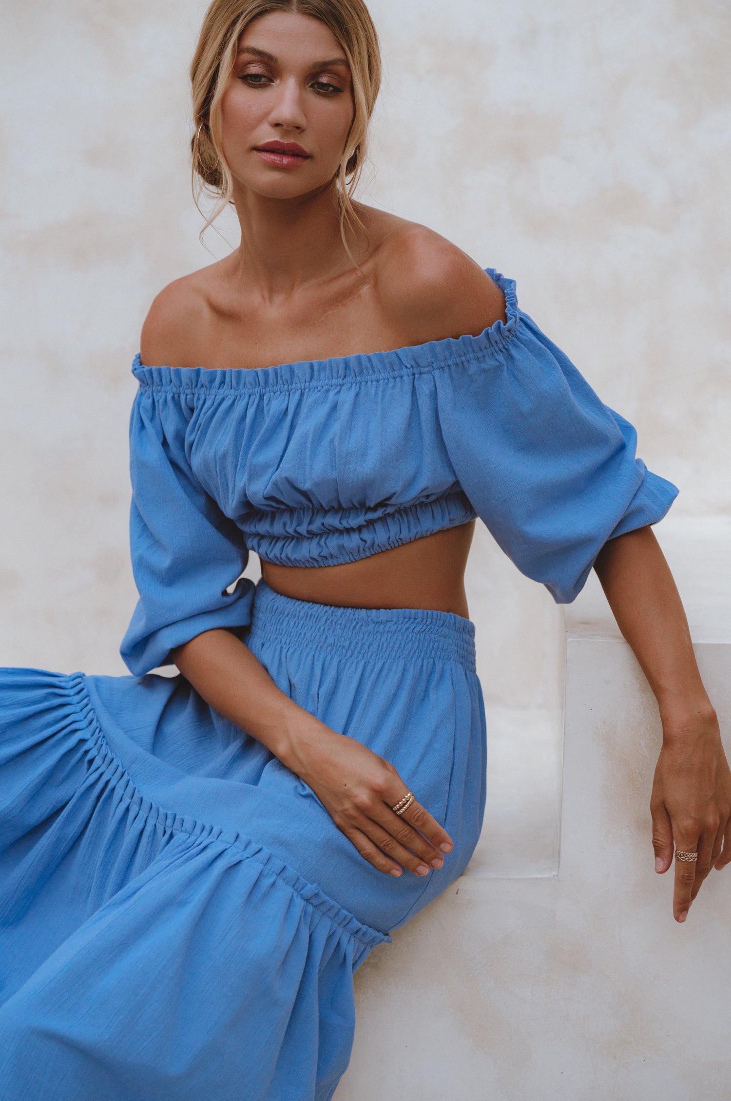 Annabelle Linen Cropped Top by Bali ELF