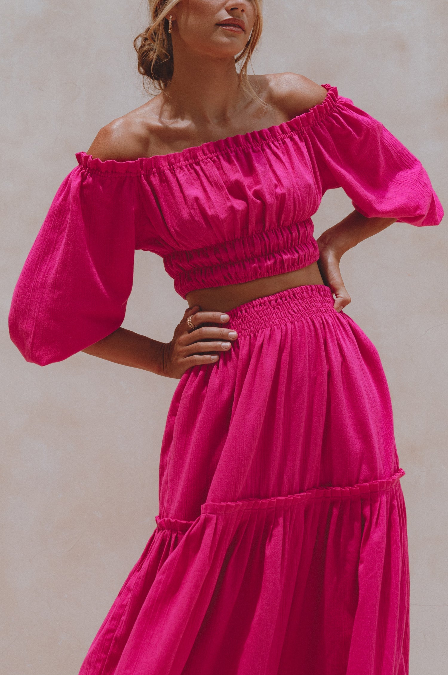 Annabelle Linen Cropped Top by Bali ELF