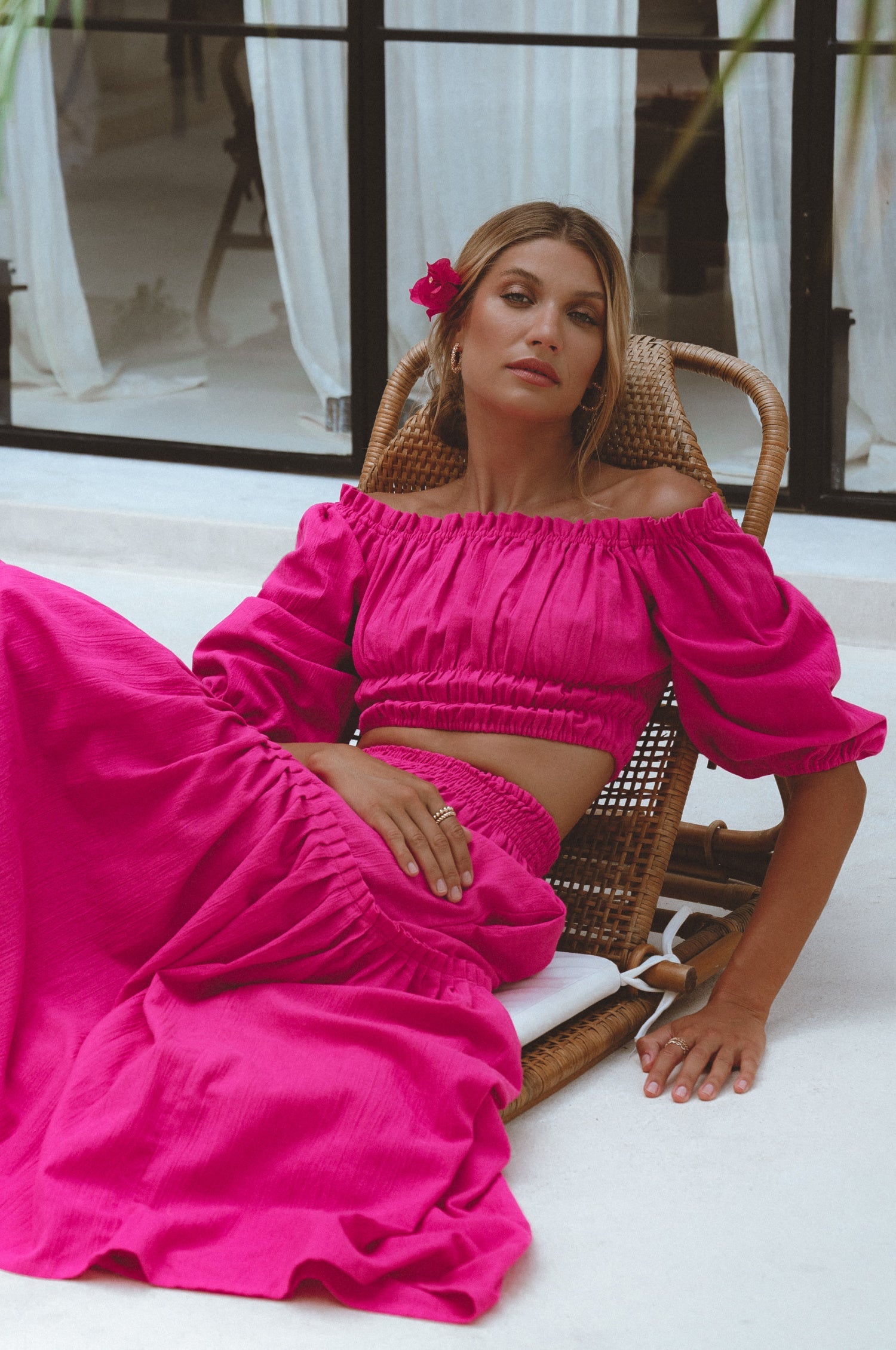 Annabelle Linen Cropped Top by Bali ELF