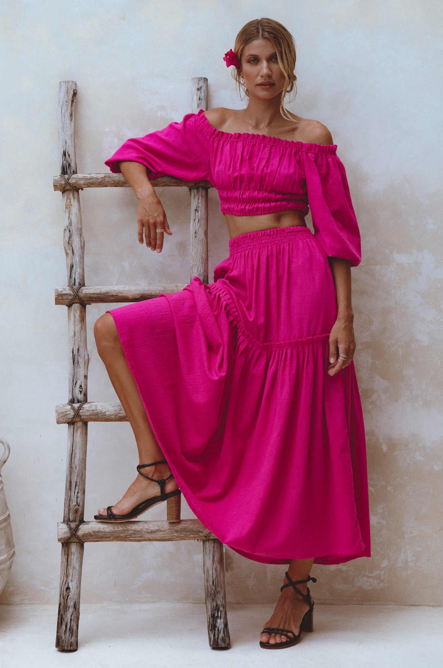 Annabelle Linen Cropped Top by Bali ELF