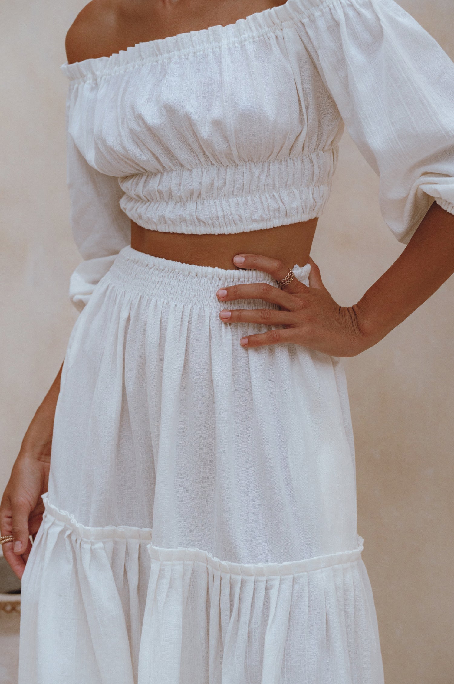 Annabelle Linen Cropped Top by Bali ELF