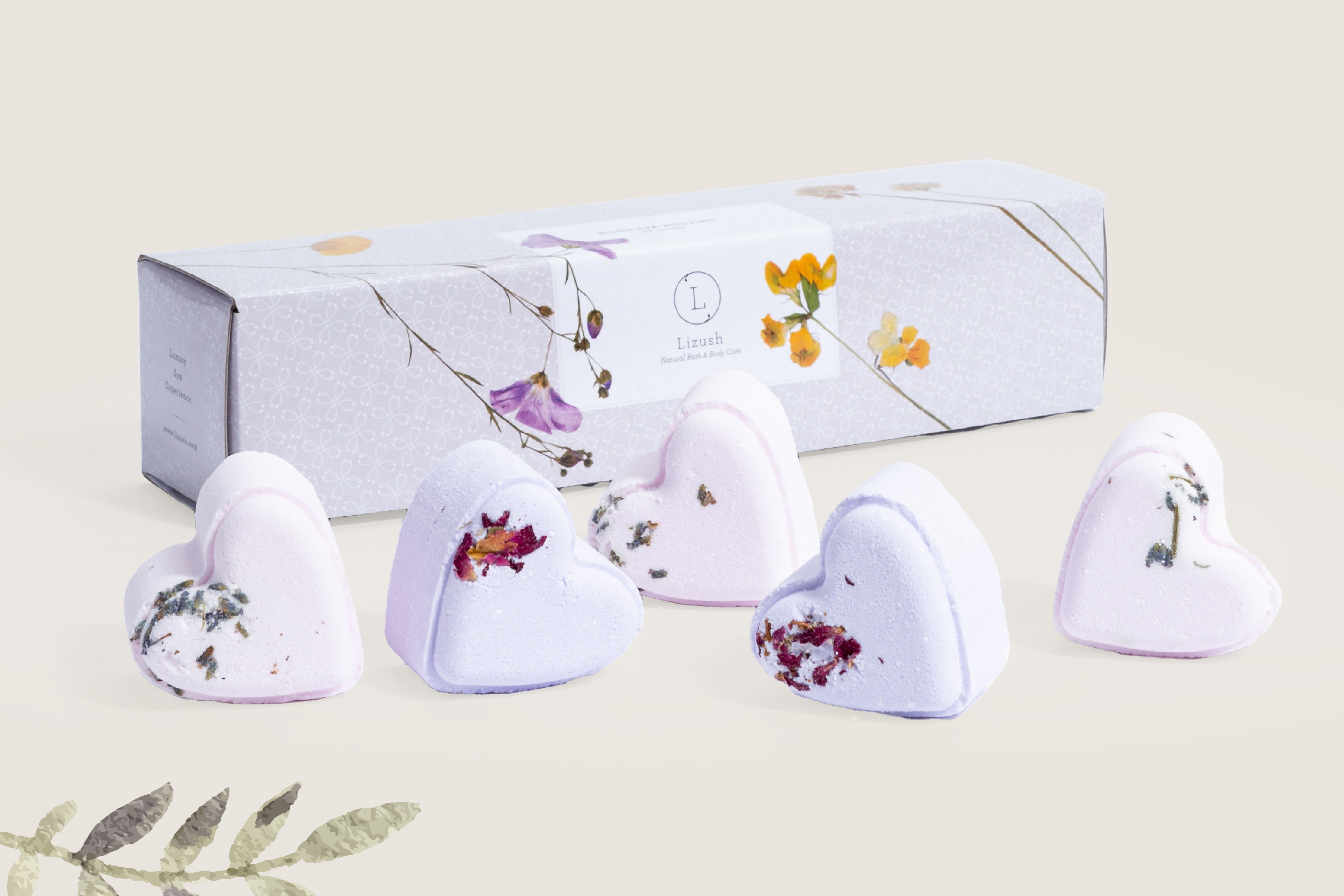Set of 5 Heart Shaped Shower Steamers Package  - in a Gift Box - Can be personalized by Lizush