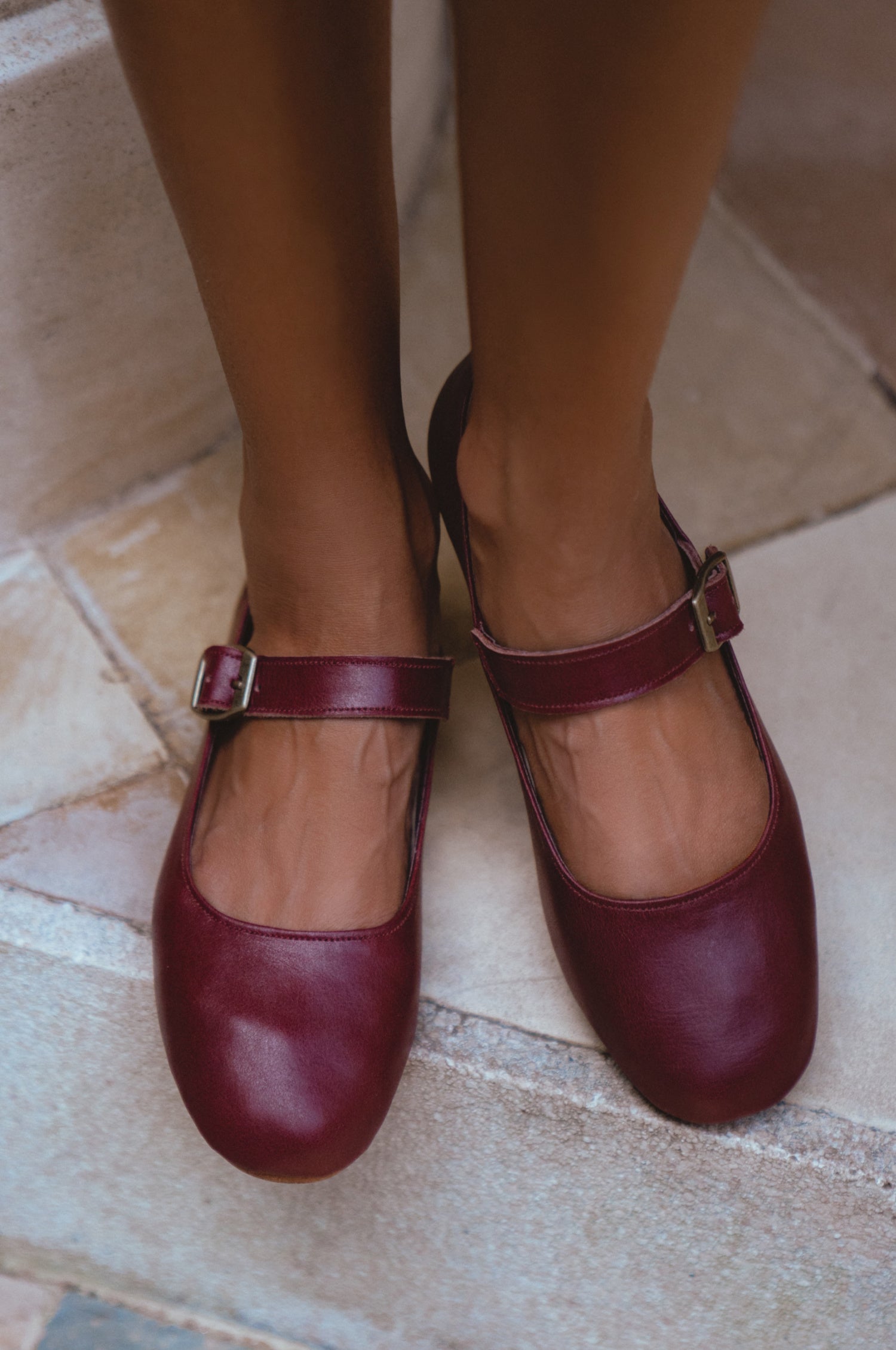 Belle Rose Round Toe Leather Flats by Bali ELF