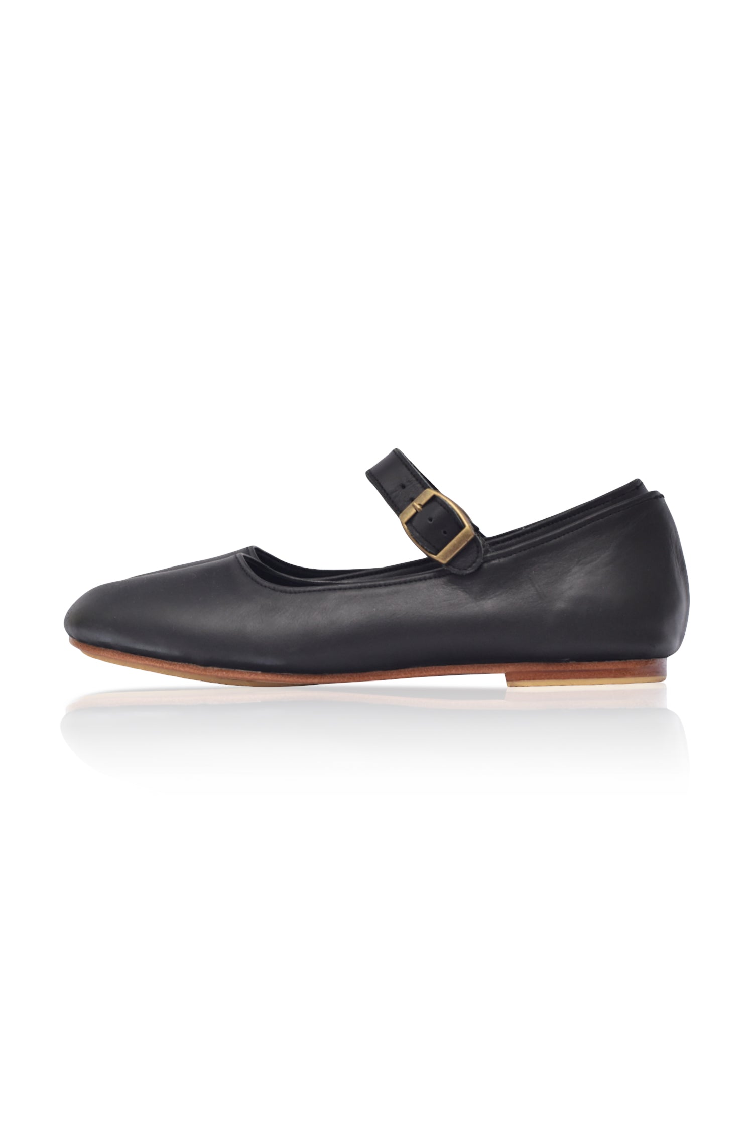 Belle Rose Round Toe Leather Flats by Bali ELF