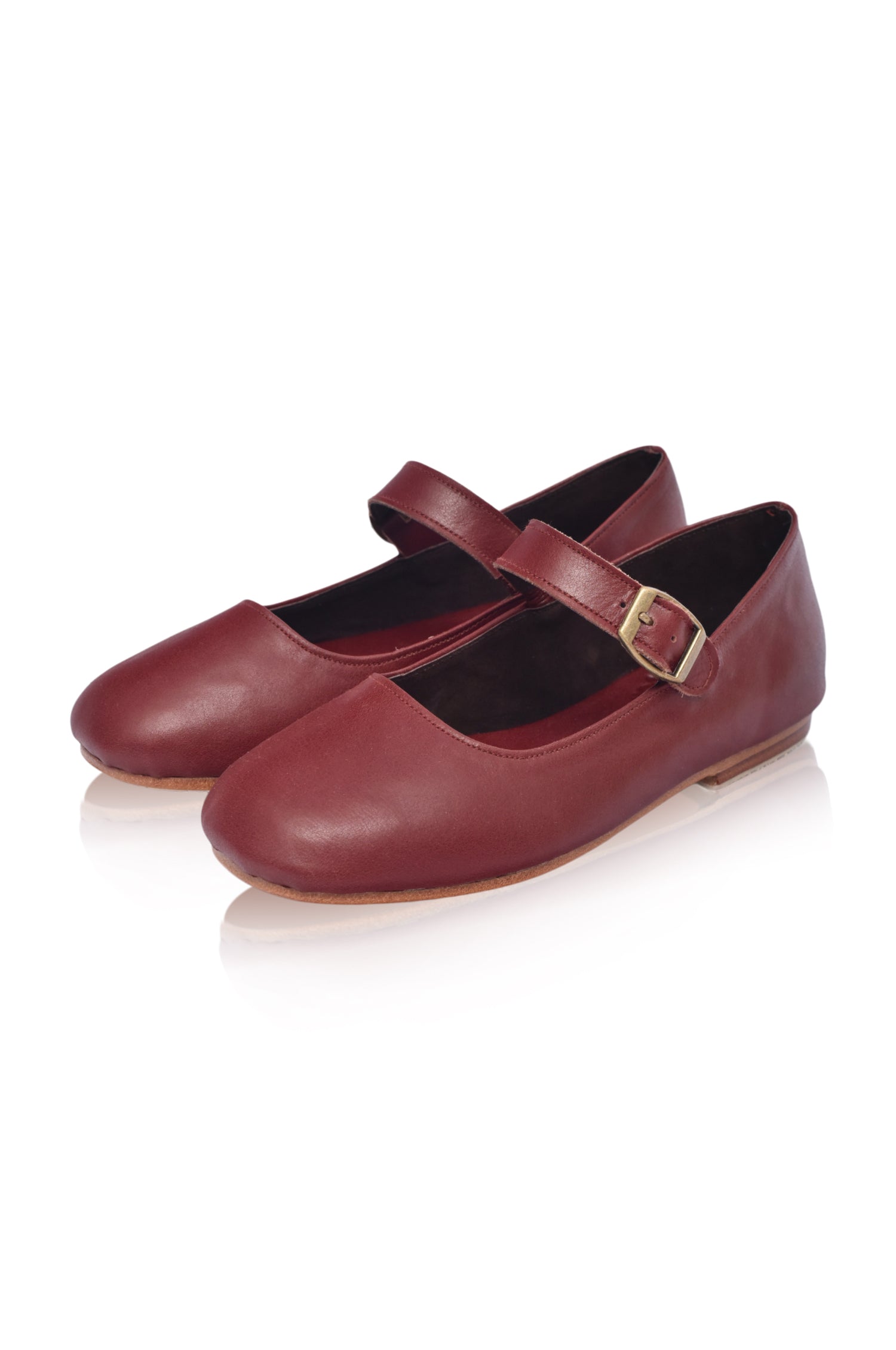 Belle Rose Round Toe Leather Flats by Bali ELF