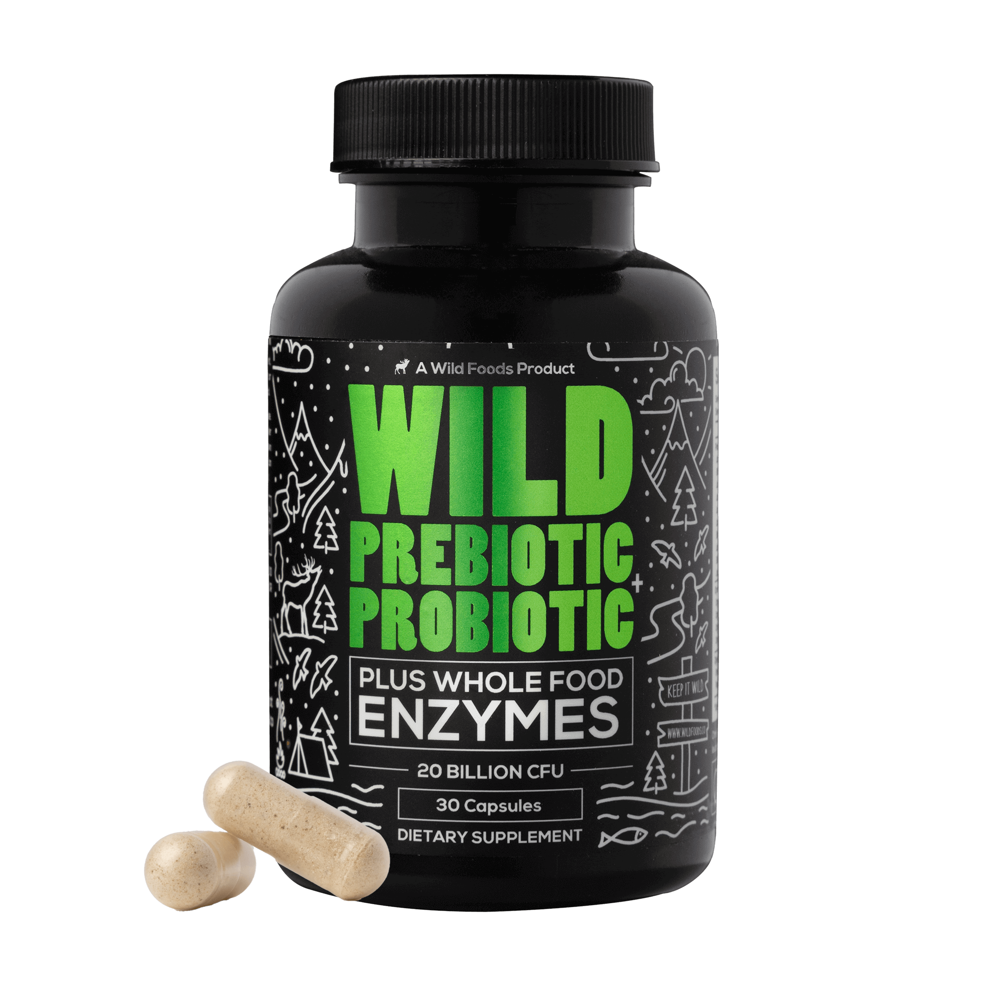 Wild Prebiotic & Probiotic with Digestive Enzymes, Case of 10 by Wild Foods