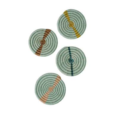  Restorative Coasters - Multicolor Seafoam, Set of 4 by Kazi Goods - Wholesale Kazi Goods - Wholesale Perfumarie
