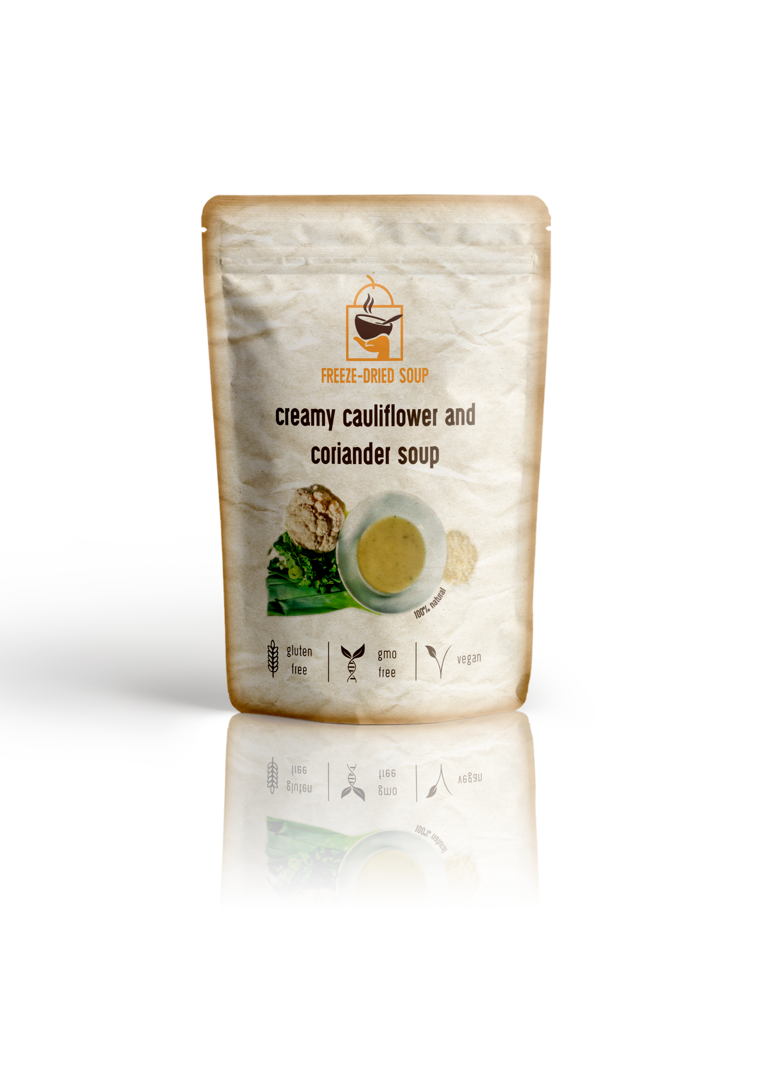 Freeze-Dried Creamy Cauliflower and Coriander Soup - All Natural by Diaita Smart Foods (Worldwide Shipping)