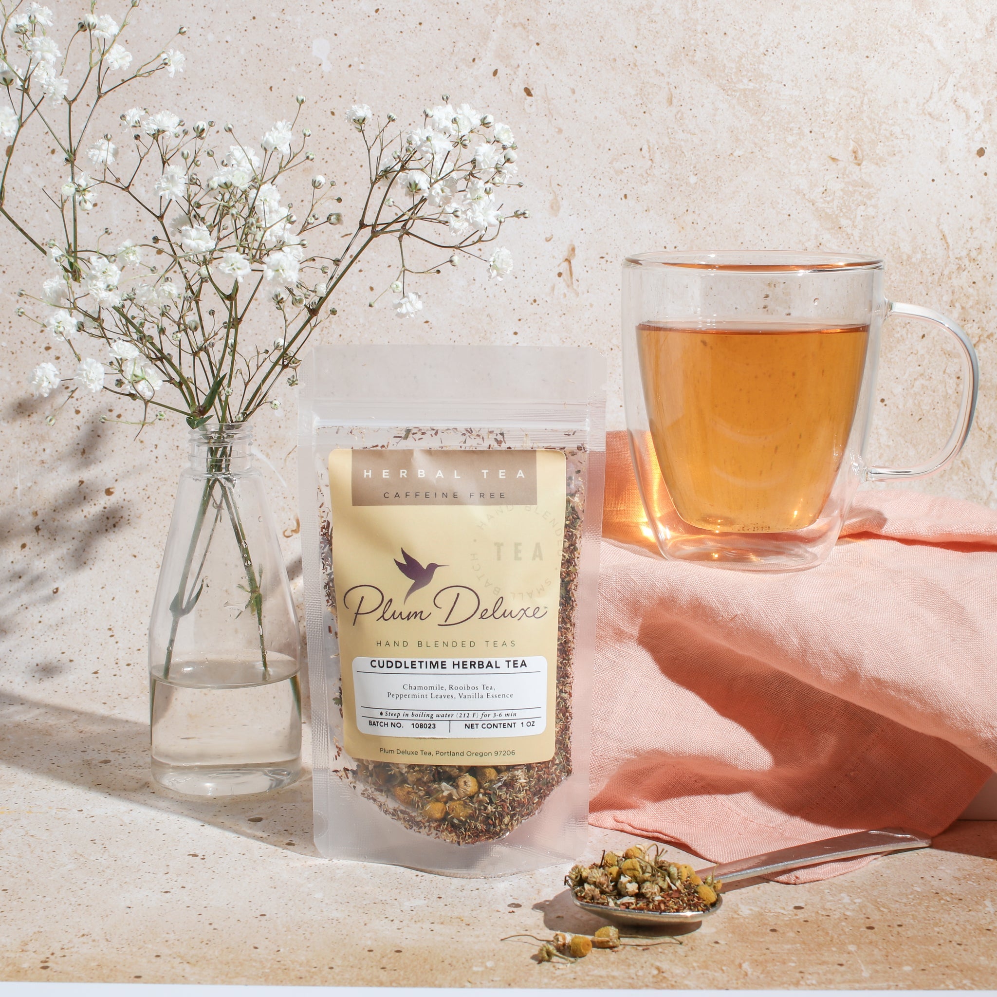 Cuddletime Herbal Tea (Chamomile - Mint) by Plum Deluxe Tea