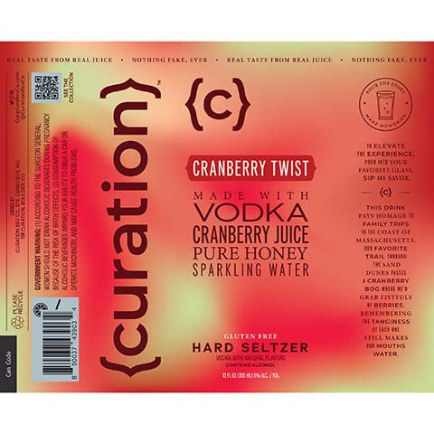 Curation Cranberry Twist Hard Seltzer by CraftShack Liquor Store