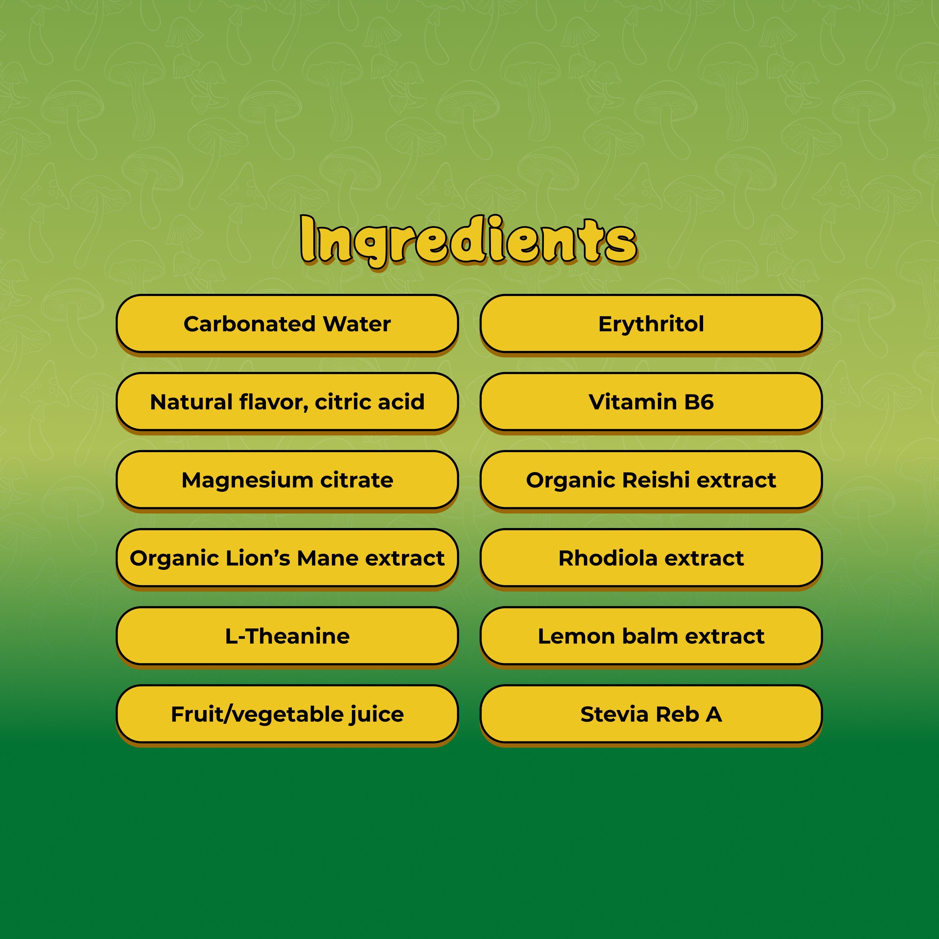 Mushroom D-Stress Drink 12 Pack - Yuzu Lime by Melting Forest