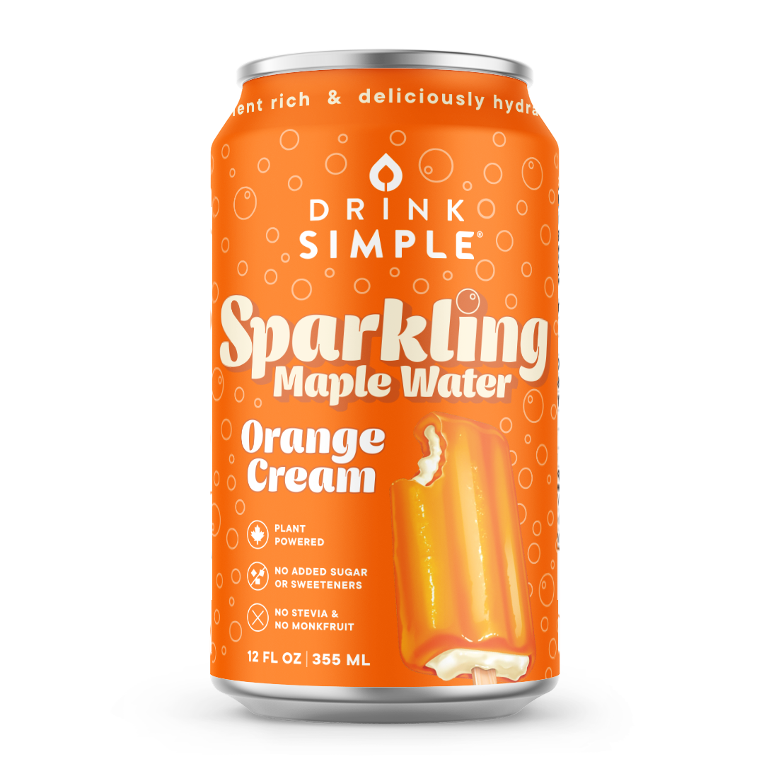 Mixed 12 Pack Sparkling Maple Waters- 4 Flavors: Cherry Cola, Raspberry Lemon, Blackberry Lemon, and Orange Cream by Drink Simple