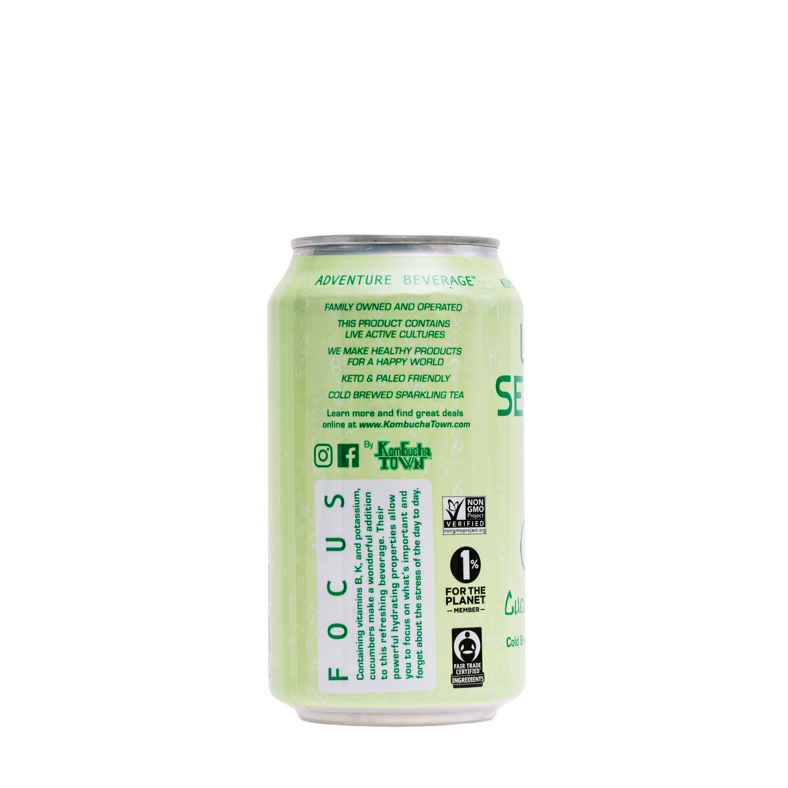 Cucumber Live Seltzer (case of 12) by KombuchaTown