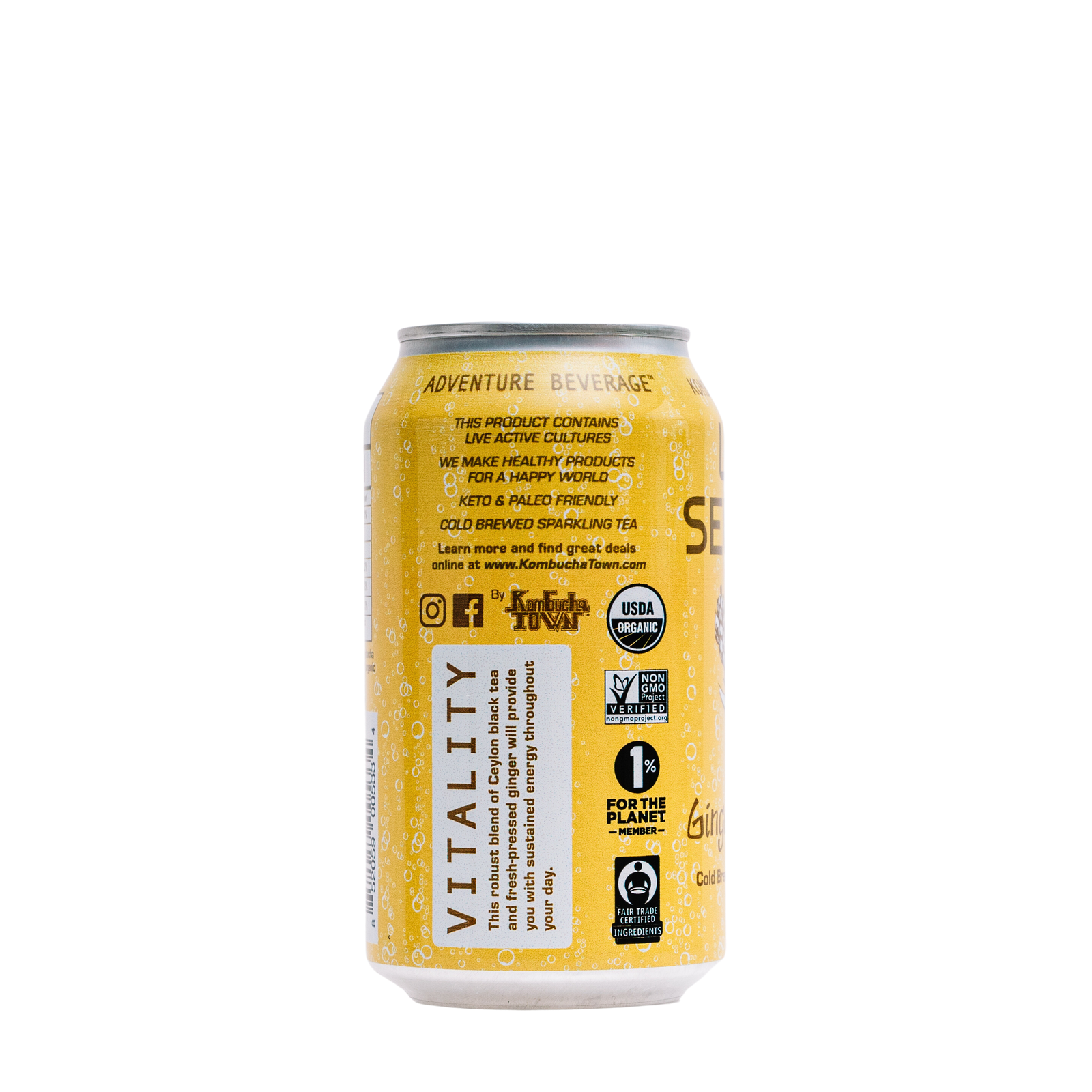 Ginger Energy Live Seltzer (case of 12) by KombuchaTown