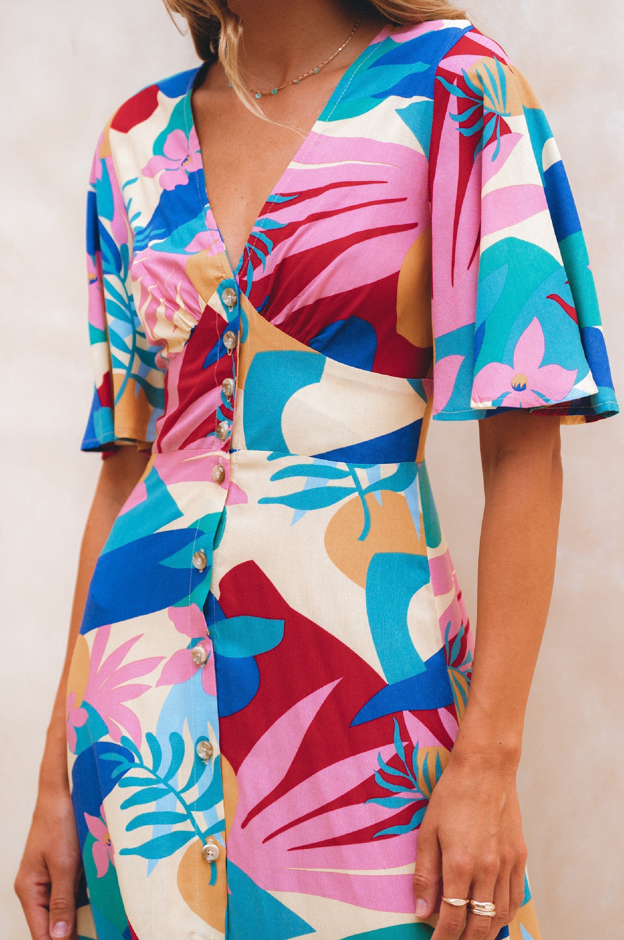 Donna Button Down Midi Dress by Bali ELF